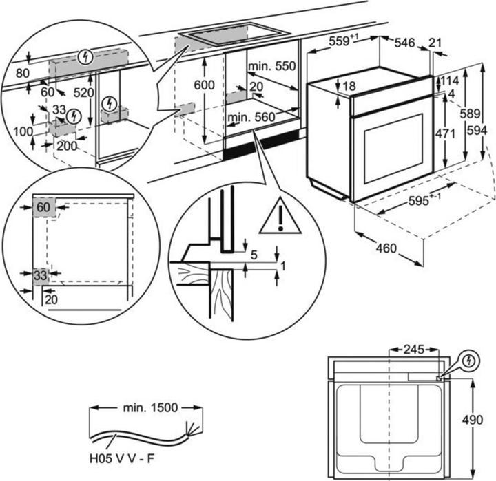 Produktbild AEG BGH 33101 BA Set besteht aus Backofen BEB331010M + 1fach Backauszug TR1LV