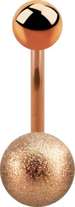 Produktbild Star Piercing Banane rosegold mit Kugel und Kugel gesprenkelt (Chirurgenstahl 316L, ohne Messing)