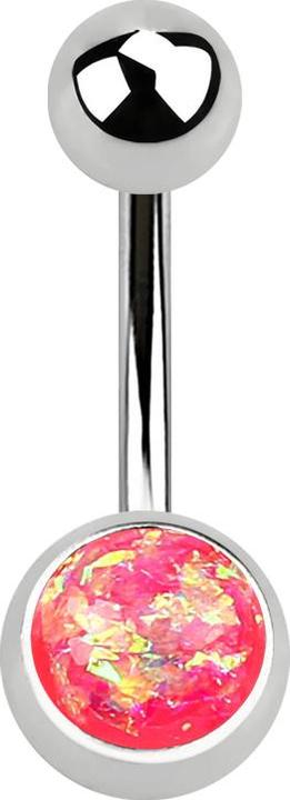 Immagine prodotto Star Piercing Argento banana con glitter rosa opalino (Acciaio chirurgico 316L, senza ottone)