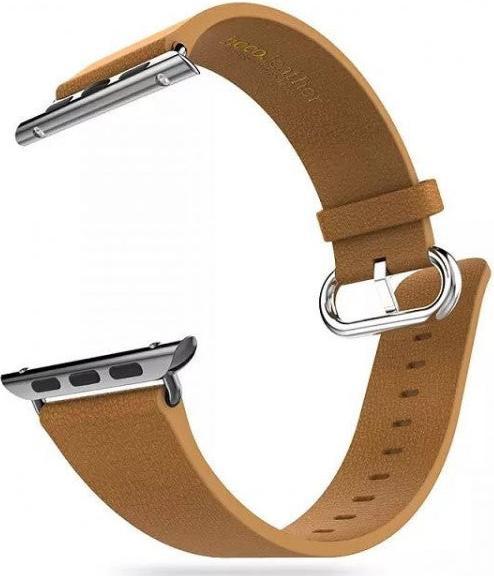 Actual product image Hermex Apple Watch 44mm / 42mm HOCO genuine leather strap with adapter BROWN (44 mm, 42 mm, Genuine leather)