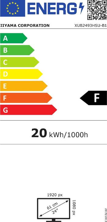 Energie-Label iiyama ProLite - XUB2493HSU-B1 (1920 x 1080 Pixel, 23.80")