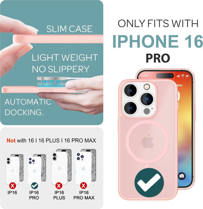 Actual product image Nalia Matte hybrid case with MagSafe function (Apple iPhone 16 Pro)