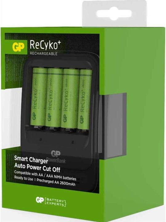 Immagine prodotto GP Batteries ReCyko+ PB570 Smart Charger (4 pz., AA, AAA, 2600 mAh, Batteria + Caricabatterie)