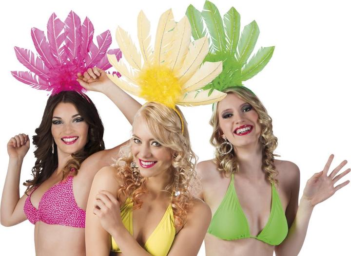 Actual product image Boland Samba feather headdress neon coloured: Tiara (hairless)