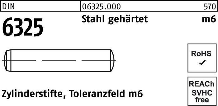 Produktbild Zylinderstift DIN 6325 3 m6 x 16 Stahl gehärtet Toleranz m6 DIN 6325