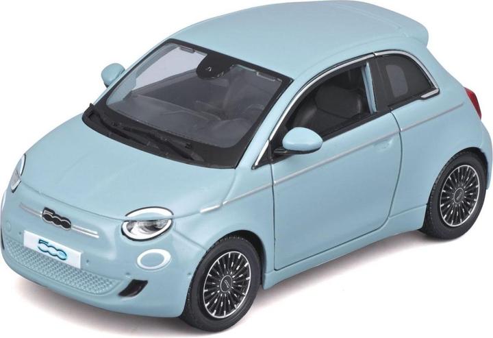 Actual product image Bburago Fiat 500e 1/24 blue