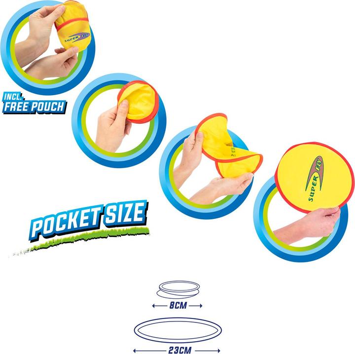 Immagine prodotto Toi-Toys Frisbee tascabile pieghevole ad aria con custodia
