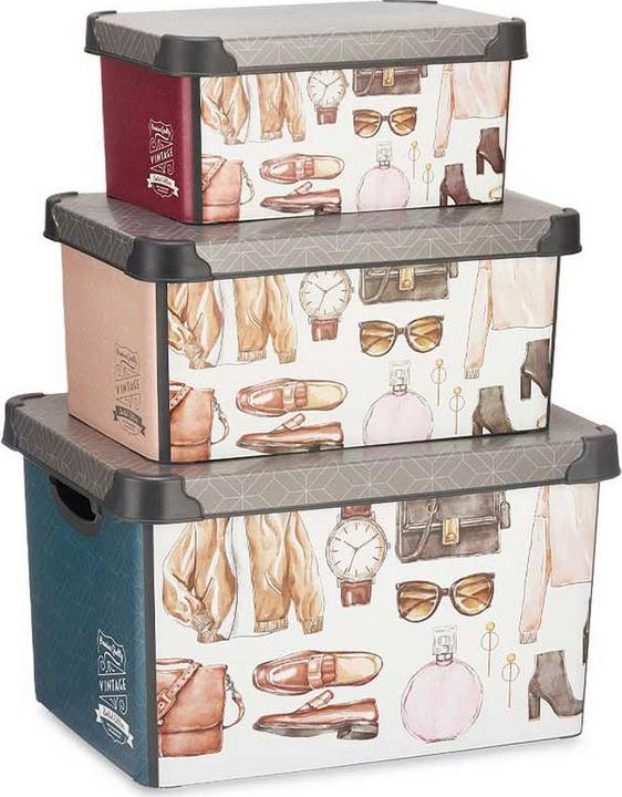 Actual product image Kipit set 3 pieces plastic boxes Vintage (22 l)