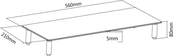 Actual product image equip Monitor table extension up to 20kg glass table white