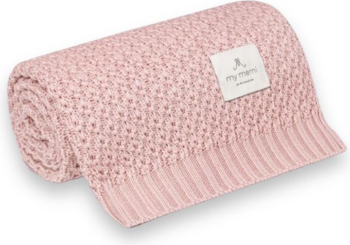 My memi Coperta in bambù Catena| Rosa cipria (100 x 80 cm)