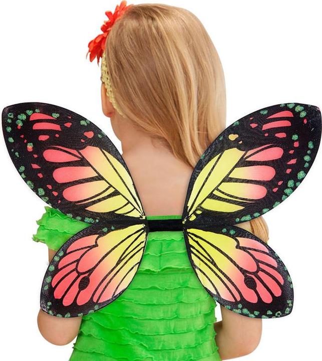 Actual product image Widmann SCHMETTERLINGSFLÜGEL IN SCHWARZ-ORANGE-GELB Kindergrösse 66x38 cm