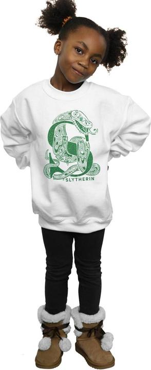 Actual product image Girls Slytherin Glitter Sweatshirt (140, 146)