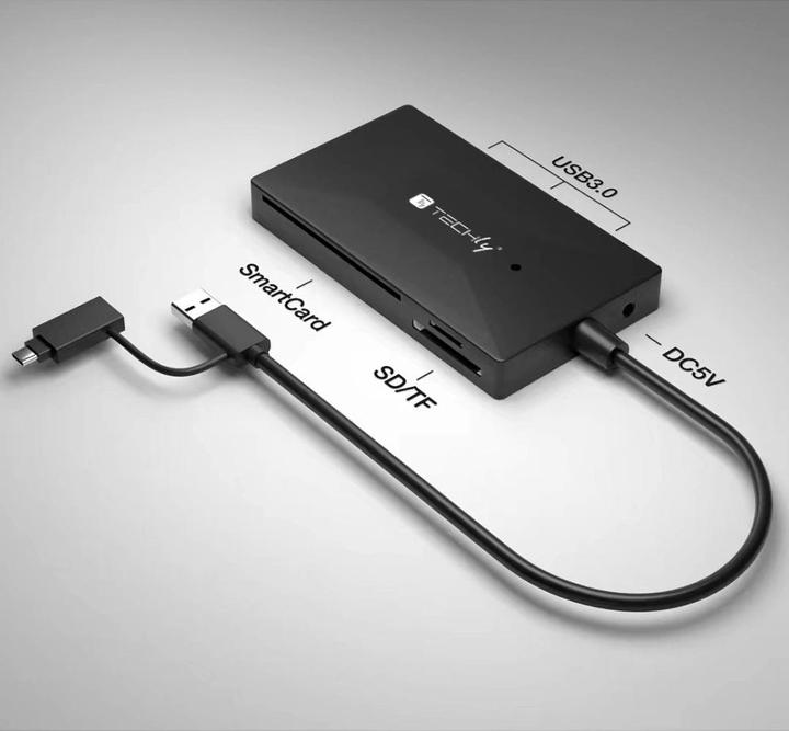 Produktbild Techly Multi-Kartenleser und HUB USB-A/C (Type-B)