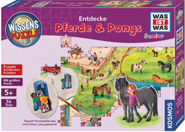 Kosmos Puzzle di conoscenza WAS IST WAS Junior - Scopri la fattoria dei pony (54 pezzi)