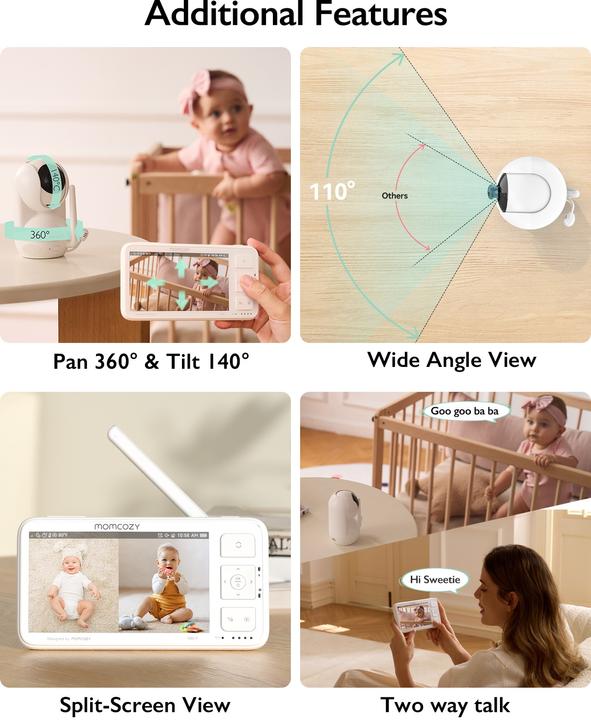 Immagine prodotto Momcozy Video Baby Monitor BM03 5,5 inch (Video e audio, 500 m)