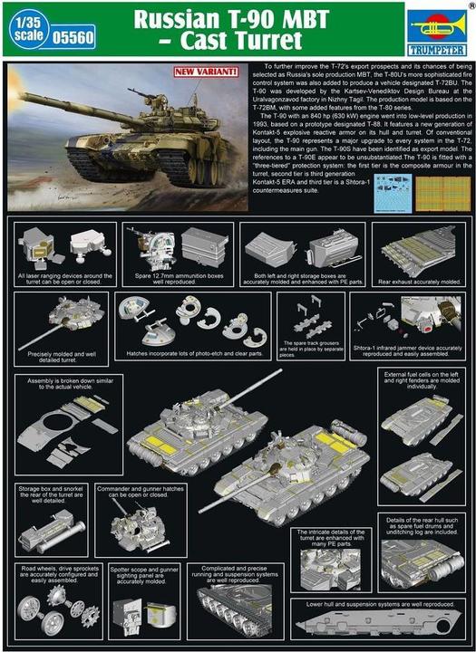 Actual product image Trumpeter Russian T-90A MBT - Cast Turret