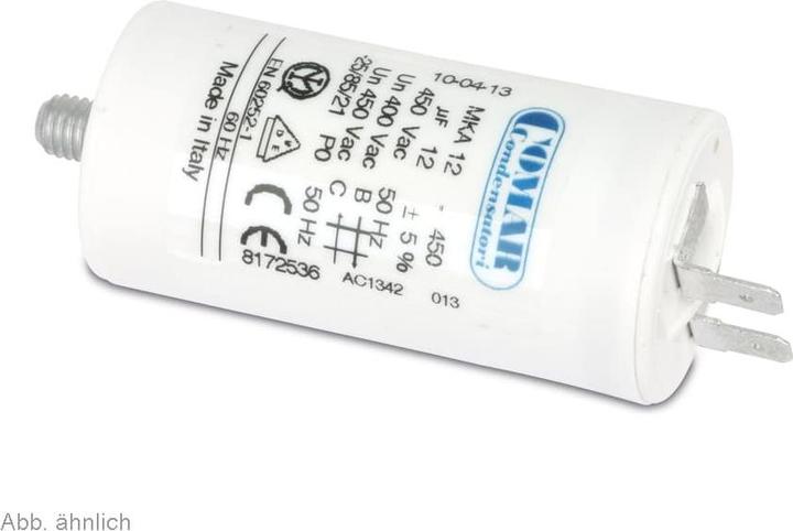 Actual product image Comar Condensatori Motor capacitor, 100µF/450V, 6.3mm 60x120mm, COMAR MKA450
