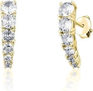 Actual product image JVD - Sparkling gold plated earrings with clear zircons SVLE1618XH2GO00