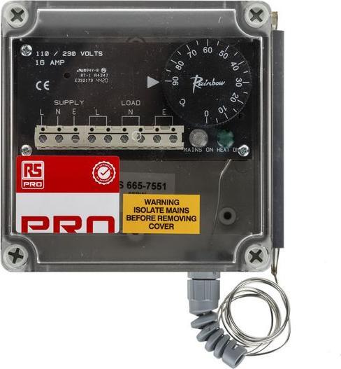 Actual product image Rs Pro Trace Heating Thermostat 0-90degC