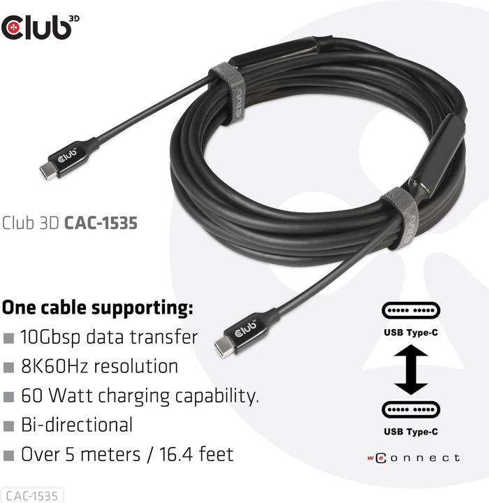 Actual product image Club 3D C - C (5.50 m, USB 3.2 Gen 2)
