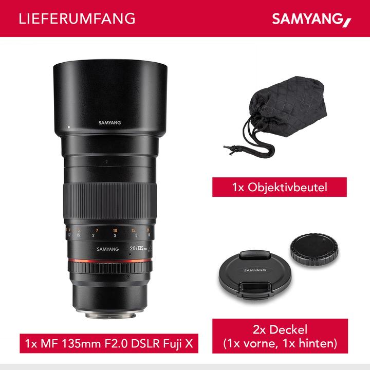 Actual product image Samyang 135mm f/2-22 ED UMC, Fujifilm XF (Fujifilm Fujinon XF, full size)