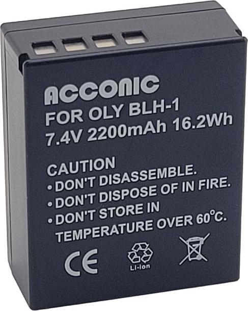 Actual product image Acconic Battery fully decoded f. Olympus BLH-1 OM-D EM-1 Mark 2 EM-1 Mark II BLH-1 E-M1X (Rechargeable battery)