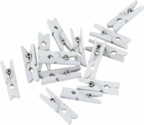 Actual product image Fiesta Mini wooden clothes pegs - white - 24 pieces