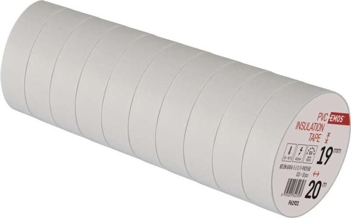 Emos Isolierband PVC 19mm/20m weiss, 10 Stk. (19 mm)