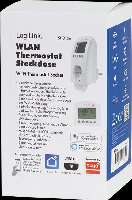 Productafbeelding LogiLink Smart Home Wi-Fi Thermostaat Stopcontact