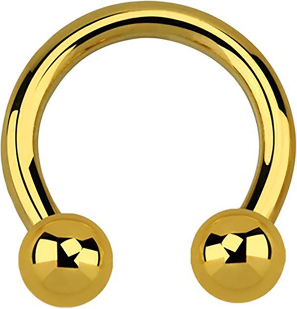 Star Piercing Circular Barbell vergoldet mit zwei Kugeln (ohne Messing, Chirurgenstahl 316L)