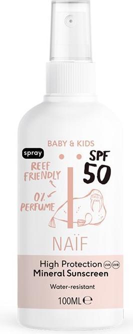 Image du produit Naïf Mineral Sun Spray (Spray solaire, SPF 50, 100 ml, 133 g)