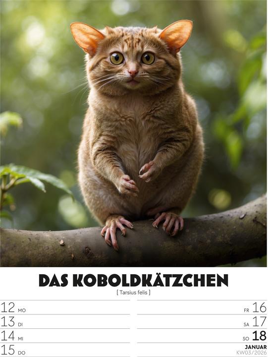 Actual product image Verrücktes Tierleben - Wochenplaner mit KI-Bildern Kalender 2026 (25 x 33 cm, German)