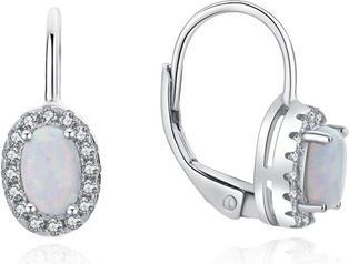 Moiss Beautiful silver earrings with synthetic opals and zircons E0000668 (L)