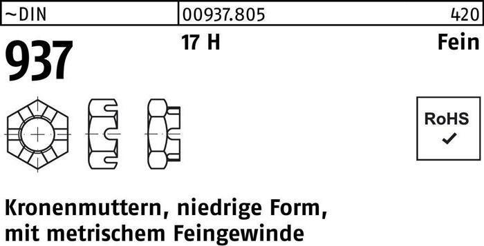 Immagine prodotto Dado esagonale DIN 937 forma bassa M 39 x 3 17 H con filettatura fine