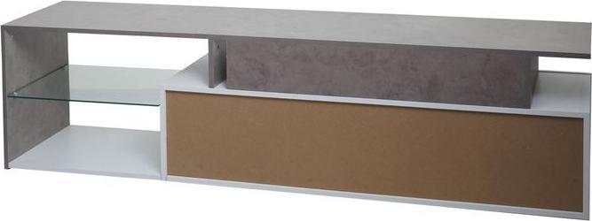 Produktbild Mendler TV-Rack HWC-L35, Holz 47x170x40cm Staufach, Beton-Optik weiss (47 x 170 x 40 cm)