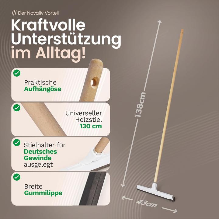 Immagine prodotto Novaliv 5X Wasserabzieher Boden Dusche Auto mit Holzstiel Kunststoff 43cm I Duschabzieher Abzieher D