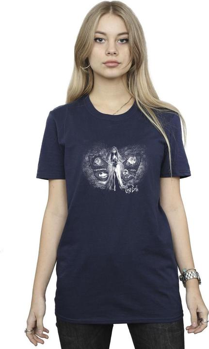 Actual product image Corpse Bride Womens/Ladies Emily Butterfly Cotton Boyfriend T-Shirt (XXL)