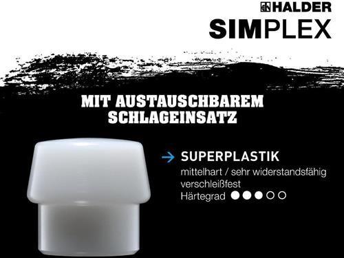 Actual product image Halder Splitting hammer super plastic Simplex Ø 60 mm, hickory handle & malleable cast iron body (4100 g)