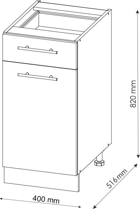 Produktbild Vicco Küchenunterschrank Fame-Line (40 x 52 x 82 cm)