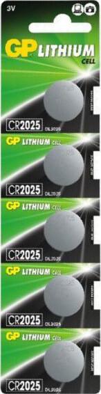 Actual product image GP Batteries Lithium Cell (5 pcs., CR2025, 160 mAh)