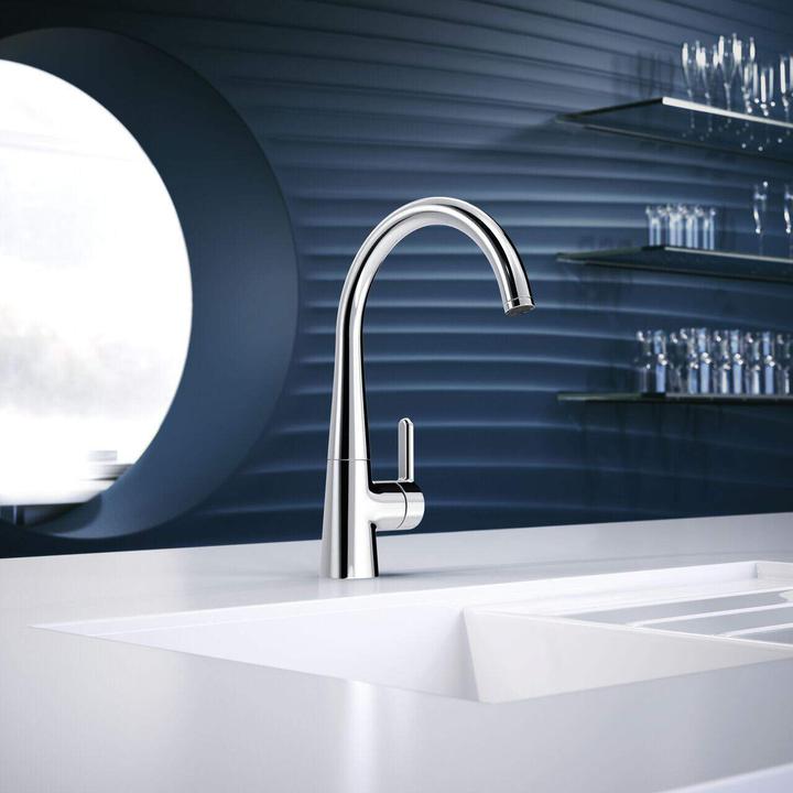 Actual product image Hansa HANSADESIGNO Style kitchen mixer tap, low pressure, chrome, 219mm projection