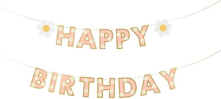 Image du produit Partydeco Guirlande de bannière Happy Birthday avec tournesol