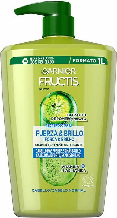 Garnier Fructis Strength & Shine Shampoo 1000ml (1000 ml, Flüssiges Shampoo)