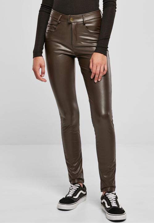Produktbild Urban Classics Ladies Mid Waist Synthetic Leather Pants (27)