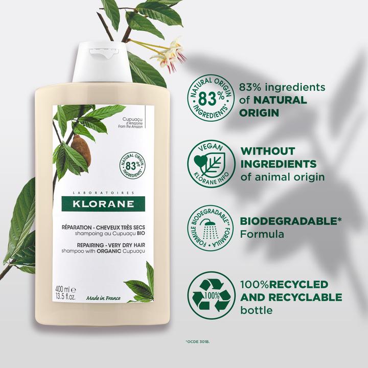 Actual product image Klorane Repairing shampoo with organic cupuaçu (200 ml, Liquid shampoo)