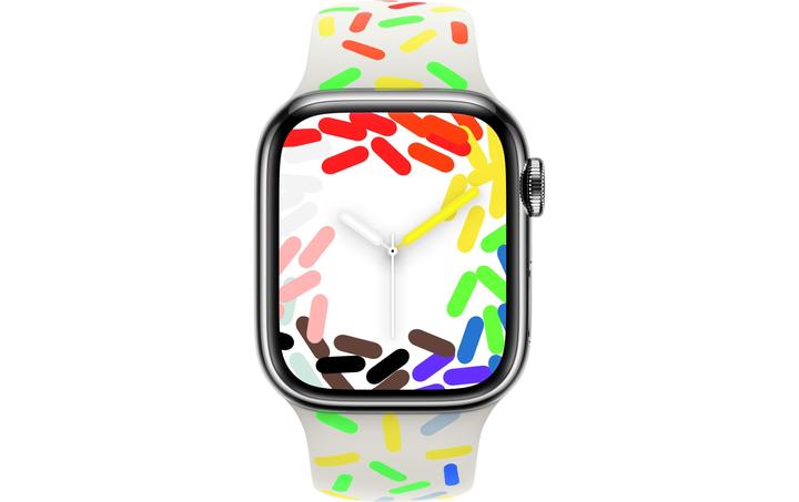 Immagine prodotto Apple Pride Edition Sport Band S/M (41 mm, Fluoroelastomero, Apple Watch Series 7, Apple Watch Series 9, Apple Watch Series 8)