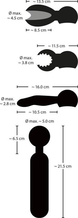 Productafbeelding Couples Choice wand vibrator met 3 opzetstukken