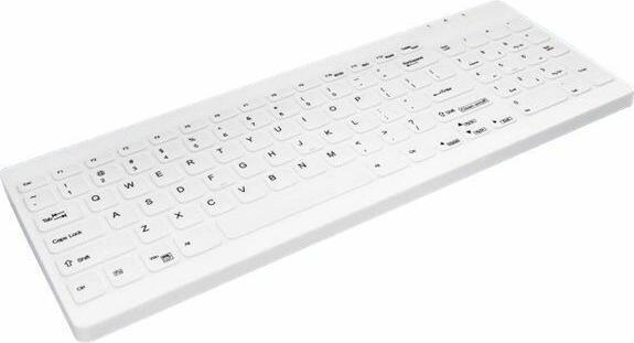 Actual product image Active Key Hygiene Compact Ultraflat Keyboard with NumPad Fully Sealed Watertight USB White MAC (DE, Cable)