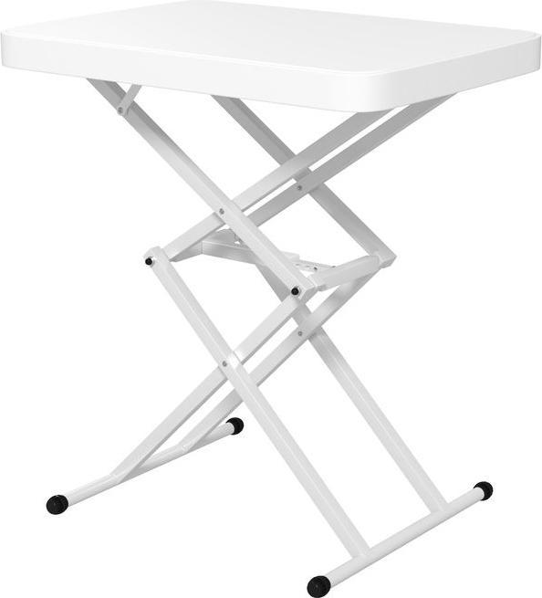 Produktbild Swisshandel24 Beistelltisch Gartentisch höhenverstellbar, Kunststoff, bis 50kg belastbar, 65x45x70H cmWeiss
