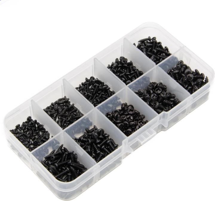 Produktbild Purecrea 600Stk Blechschrauben brüniert M2/M2.3/M2.6/M3
